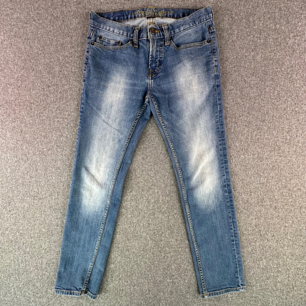American Eagle Jeans Mens 29x27 Skinny Core Flex Blue Stretch Denim